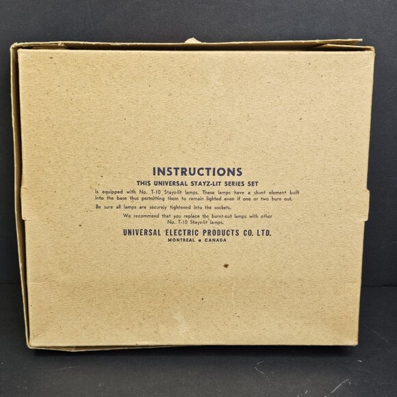 Stayz-Lit Vintage Christmas String Light Set WORKS with Box And Spare Bulbs 996K - Picture 15 of 15